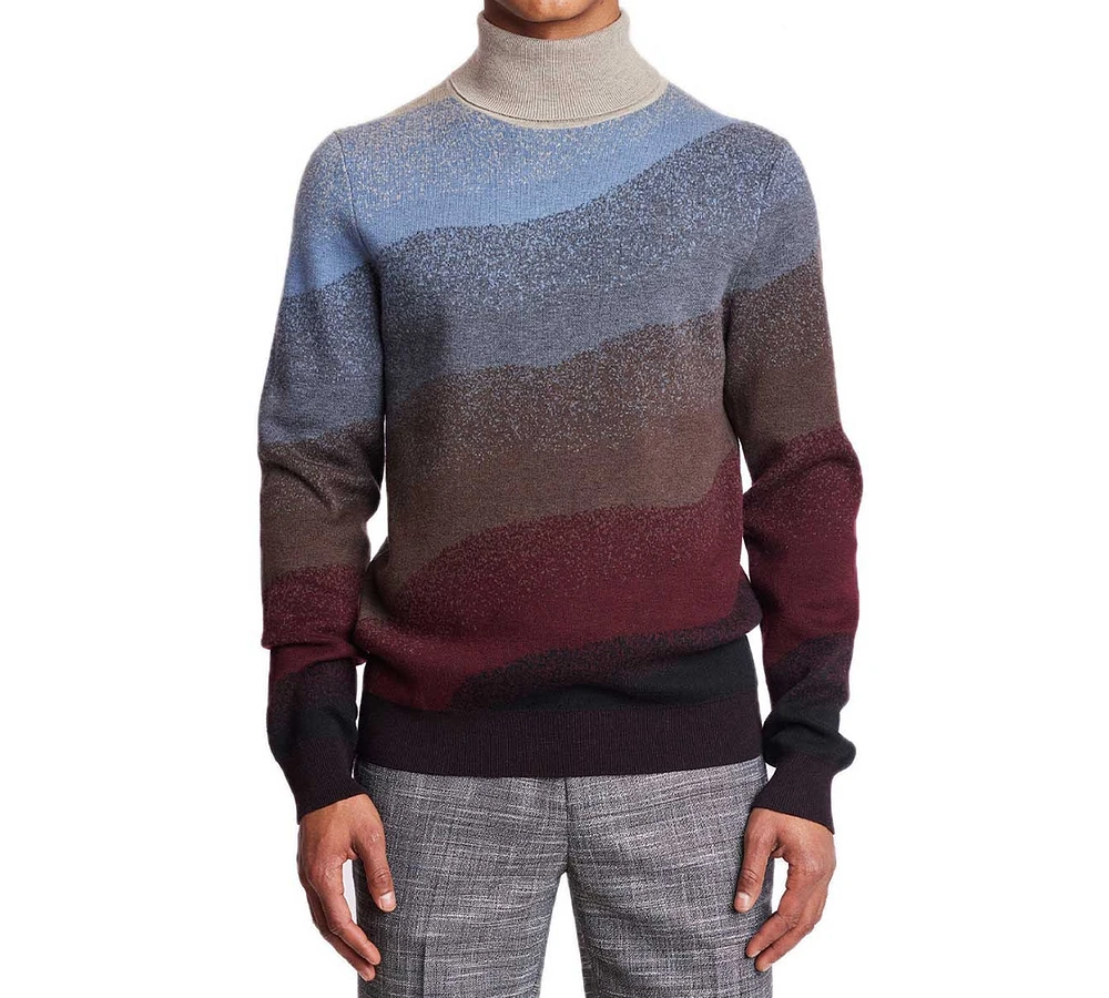 Paisley & Gray Men's Slim Fit Long Sleeve Multicolor Turtleneck Sweater