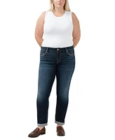 Silver Jeans Co. Plus Size Mid Rise Slim Leg Cuffed Boyfriend Jeans