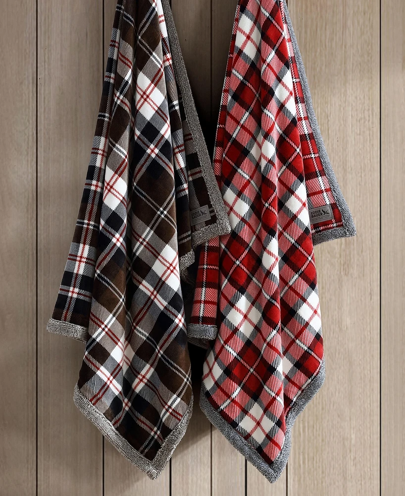 Eddie Bauer Parkwood Plaid Plush Throw, 70" X 50"