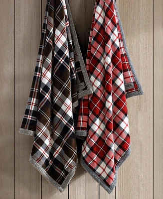 Eddie Bauer Parkwood Plaid Plush Throw, 70" X 50"