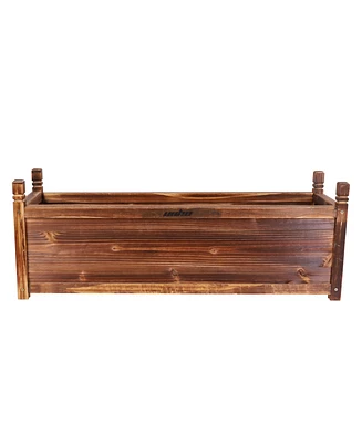 Unho Wood Planter Box Outdoor Garden Rectangular Planter Flowers Box Raised Bed