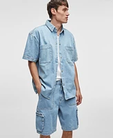 Mode of One Men's Cosell Denim Shirt, Exclusively at Macy's