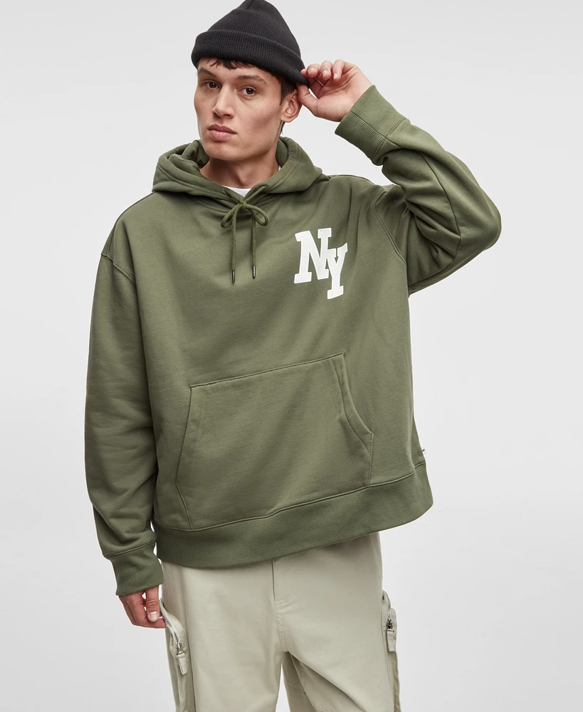 Mode of One Men's Long-Sleeve Oversized Ny Hoodie, Exclusively at Macy's