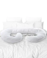 Cheer Collection Natural Kapok J Shape Pillow, 52" x 28"