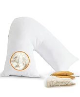 Cheer Collection Natural Kapok V Shape Pillow, 28" x 14"