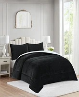 MarCielo 3 Piece Soft Micromink Fluffy Ultra Cozy Sherpa Comforter Set King