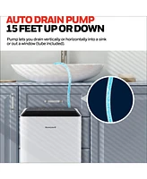 Honeywell 2024 New! 50-Pint Energy Star Dehumidifier with Pump for 4,000 Sq Ft – Laundry Mode, Auto-Comfort Mode & Thermal Overload Protection,