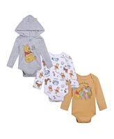 Disney Baby Boys Classics Mickey Mouse Winnie the Pooh Minnie 3 Pack Bodysuits Newborn to (Newborn - 24 Months)