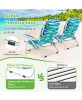 Costway Pcs Folding Beach Chair Adult Lightweight Aluminum Camping Chair with Storage Bag