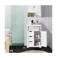 Yaheetech Freestanding Multiple Tiers Bathroom Floor Cabinet Storage Organizer