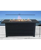 Mondawe Casselton Steel Propane/Natural Gas Outdoor Fire Pit Table with Lid