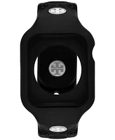 Tory Burch The T Monogram Black Silicone Strap For Apple Watch 41mm