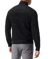 Bass Outdoor Men's Quarter-Zip Long Sleeve Pullover Patch Sweater