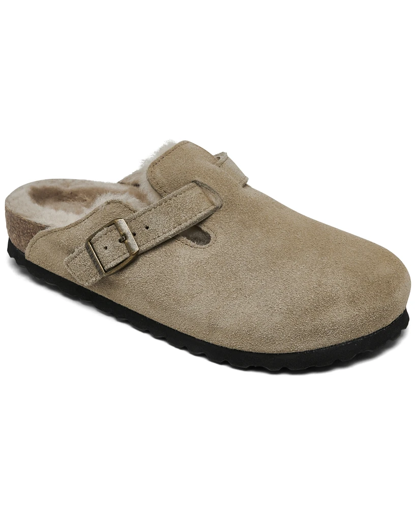 Birkenstock Women's Boston Shearling Suede Leather Clogs from Finish Line