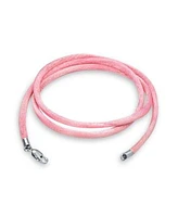 Bling Jewelry Pink Satin Silk Necklace Pendant Cord .925 Sterling Silver
