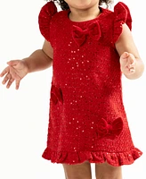 Rare Editions Baby Girl Sequin Tweed Social Dress