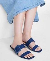 On 34th Womens Cutout Jean Dress Strappy Flat Sandals Chain Necklace Created For Macys