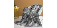 Slickblue Cute Cat Blanket for Cat Lovers Fleece Flannel Throw Black and White Print