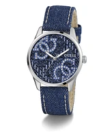 Guess Women's Analog Blue Denim Watch 36mm