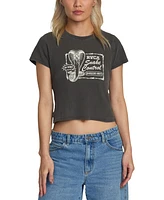 Rvca Juniors' Cotton Cropped Graphic Crewneck Tee