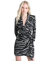 Dkny Women's Animal-Print Blazer Wrap Dress