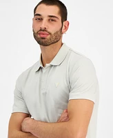 Guess Men's Short Sleeve Small Triangle Logo Polo Shirt