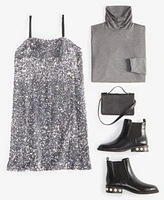 On 34th Womens Turtleneck Sheath Dress Drop Earrings Wallet On A String Chelsea Booties Created For Macys