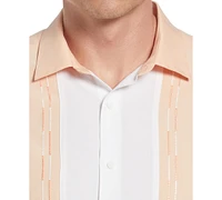 Cubavera Men's Classic-Fit Colorblocked Embroidered Button-Down Shirt