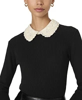 French Connection Women's Mozza Embellished Cotton Knit Top