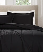 Brooklyn Loom Solid Cotton Percale -Pc. Comforter Set