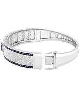 Effy Sapphire (1-7/8 ct. t.w.) & Diamond (1 ct. t.w.) Filigree Bangle Bracelet in Sterling Silver