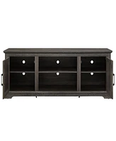 Streamdale Furniture Farmhouse Rattan Tv Console with Storage and Doors (65")