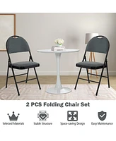 Costway Pack Folding Chairs Portable Padded Office Kitchen Dining Chairs