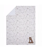 Bedtime Originals Sleepytime Bear White/Brown Soft Fleece Baby Blanket