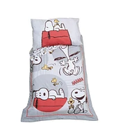 Bedtime Originals Toddler Snoopy Love 4-Piece Bedding Set - Gray/Red/White