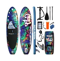 SereneLife Rising Flow Stand-Up Paddle-Board (Sup) with Waterproof Mobile Phone Case, 10'6"