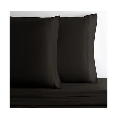 Cariloha Retreat 2-Piece Sateen Pillowcase Set | Black Sand |King | Lyocell Material | Breathable, Corner Straps, Extra soft & Cooling