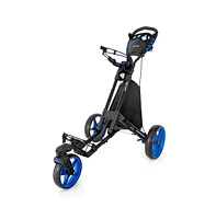 SereneLife Foldable 3-Wheel Golf Push Cart with Deluxe Scorecard Holder and Cup Holder