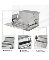 30 lbs Capacity Automatic Chicken Poultry Feeder with a Galvanized Steel and Aluminium Build, Weatherproof Design