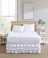 Poppy & Fritz Solid Microfiber White Bedskirt-King