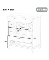30" Black Bathroom Vanity Combo: Sink, Cabinet, Doors, Drawer