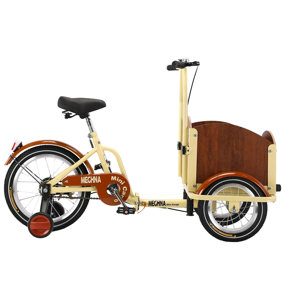 Streamdale Furniture Foldable Tricycle for Kids Ages 6-12,Mini Cargo Bike, Pet Bike, Reverse Tricycle, Outdoor Parent