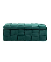 Storage Ottoman, Bedroom End Bench, Upholstered Fabric Storage Ottoman with Safety Hinge, Entryway Padded Footstool