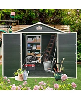 6x8ft Resin Outdoor Storage Shed Kit-Perfect to Store Patio Furniture, Black