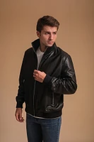 Furniq Uk Men's Leather Jacket, Black, Created for Macy's