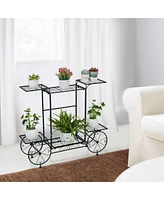 Unho Garden Wrought Iron Plant Stand 6 Tiers Flower Pots Display Rack Home Garden Decor