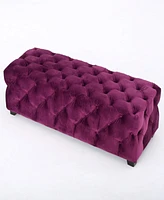 Ottomanmodern Glam: Velvet Button-Tufted Ottoman For Seating, Bench, Or Decor