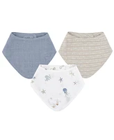 Crane Baby Infants Cove Sea Life Muslin Bib, 3-Pc. Set