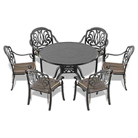 Streamdale Furniture (Cushions In Random Colors)7-Piece Set Of Cast Aluminum Patio Furniture With Cushions