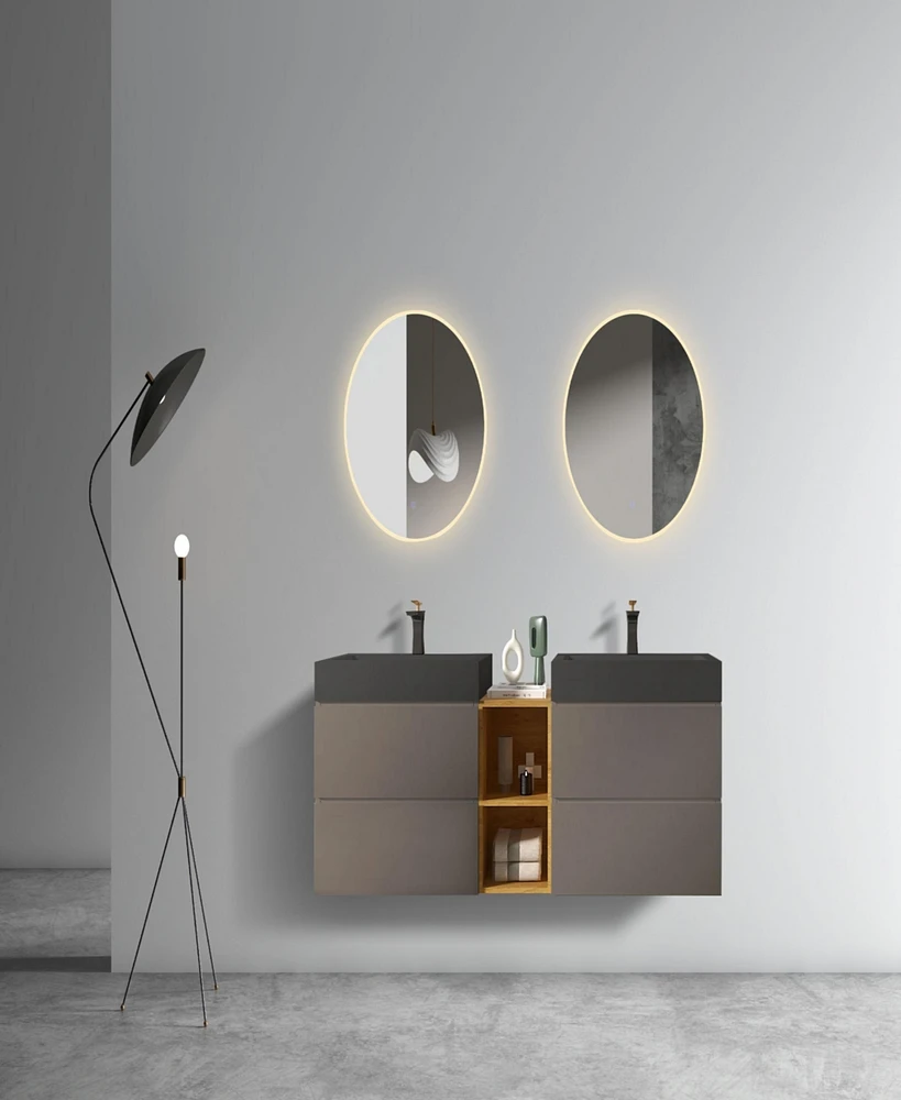 Alice 72" Space Gray Bathroom Vanity: Timeless Elegance, Ample Storage, Soft-Close Drawers